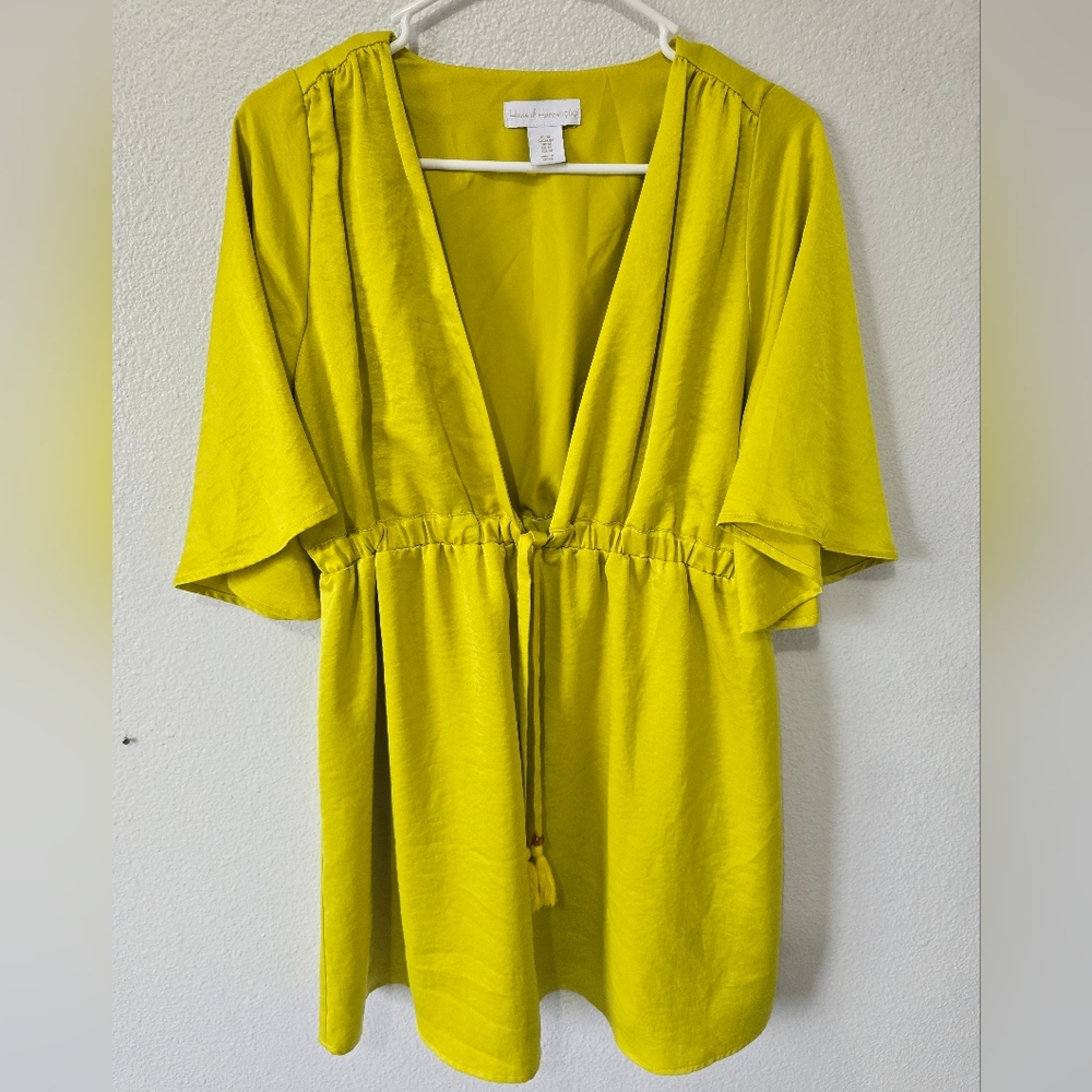 House Of Harlow 1960 Rouvella Mini Dress Green Yellow Size M